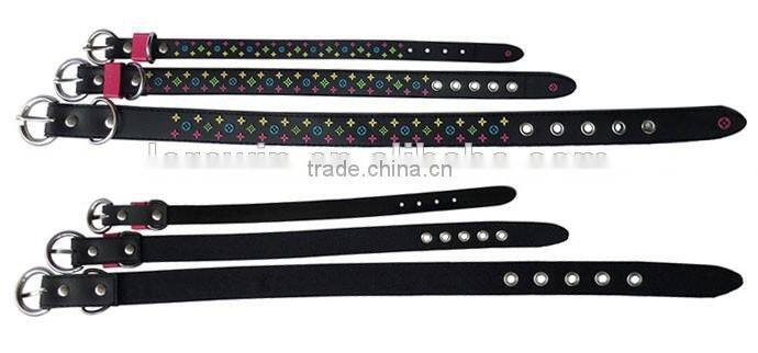 New Pet Supplies PVC leather Custom dog collars 3D Star Pattern