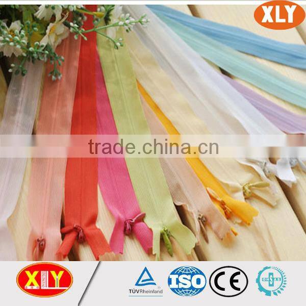 China XLY zipper #10 open end mess tape invisible zipper