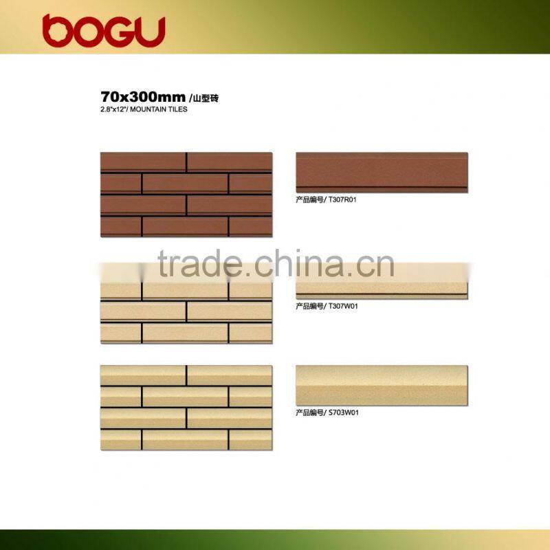 Rough finish full body ceramic yellow outdoor wall decorative clinker tile natural design 60x240mm