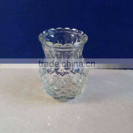 Pineapple glass candle holder pineapple glass candle jars size NO.1