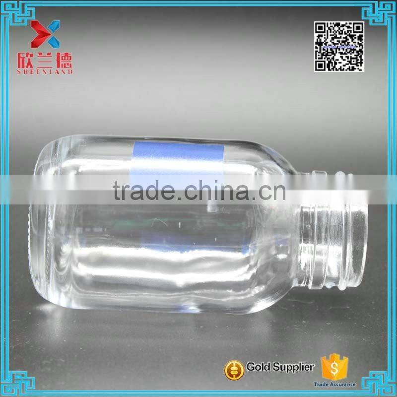 150ml wide mouth clear round glass tablet pill bottle
