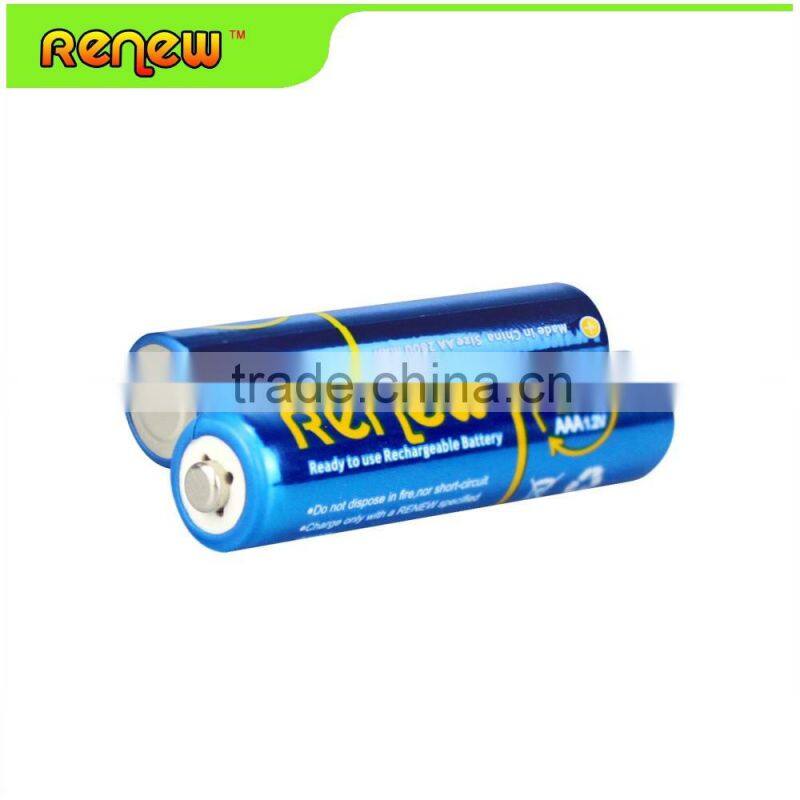 RENEW brand Ready-To-Use NiMH 1100mAh AAA Rechargeable Batteries, 8 Pack