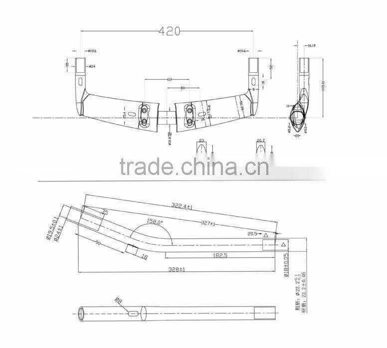 new AERO design triathlon bicycle handlebar carbon TT handle bar road carbon handle bar high quality