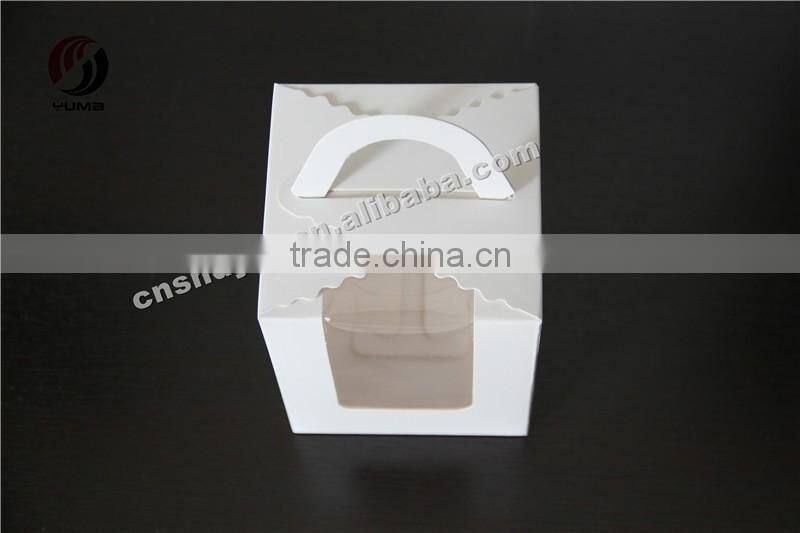 birthday food grade brown cake box with handle