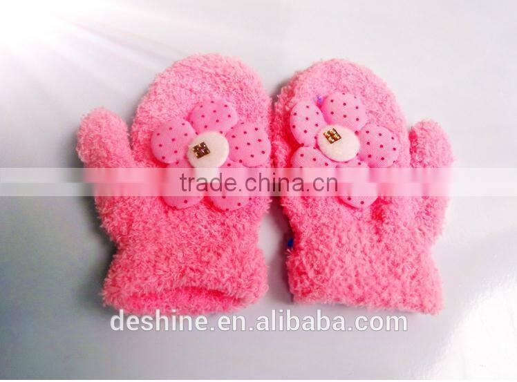wholesale fleece children sun flowers baby gloves ST111