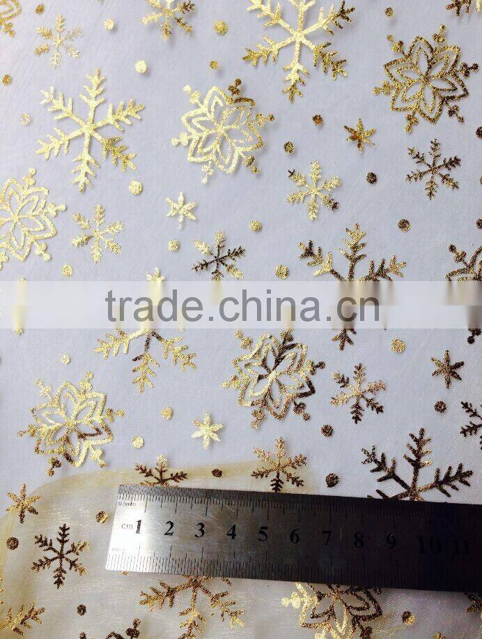 printed Organza Fabric Wholesale for Christmas/wedding
