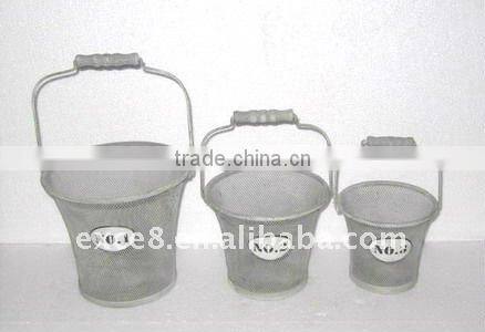 110097WE-T Metal mesh flower basket bucket