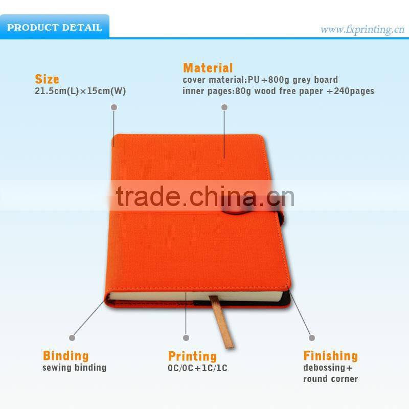 Colored 2016 Debossing A5 Leather Notebook