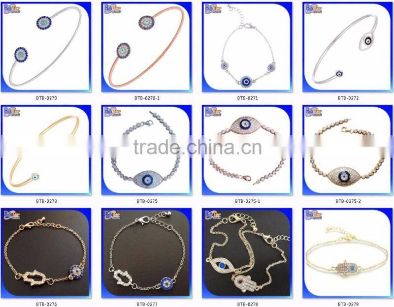 Alibaba Express Hamsa Hand Evil Eye Wire Cuff Bangle Bracelet, Custom Cheap Alloy Expandable Wire Evil Eye Bangle Bracelet