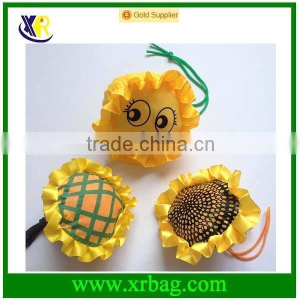 Wholesale Orange Color Sunflower Shape Foldable Shopping Bag