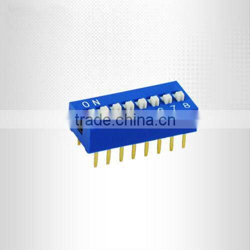 Blue Red 8 Position 2.54mm Slide Type DIP Switch
