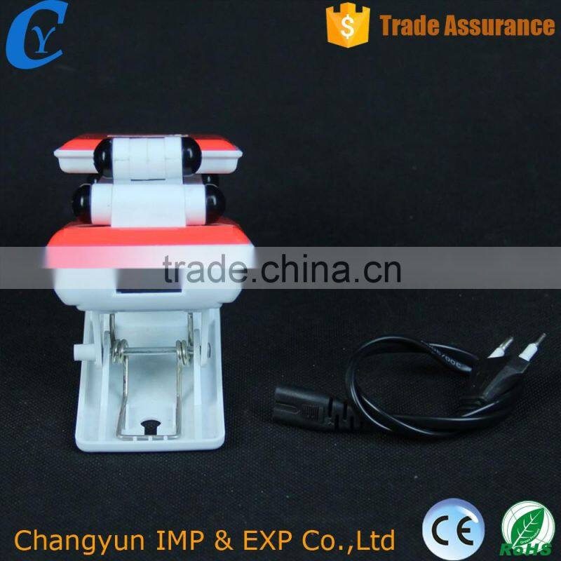 Red Foldable Plastic Office Reading Lamp Fixable Table Lamp