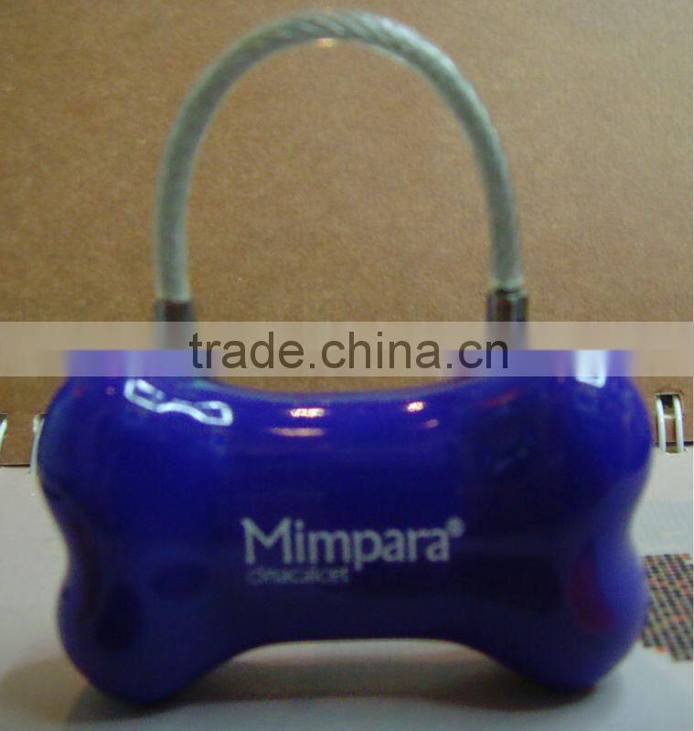 popular bone shape combination lock/luggage number code lock