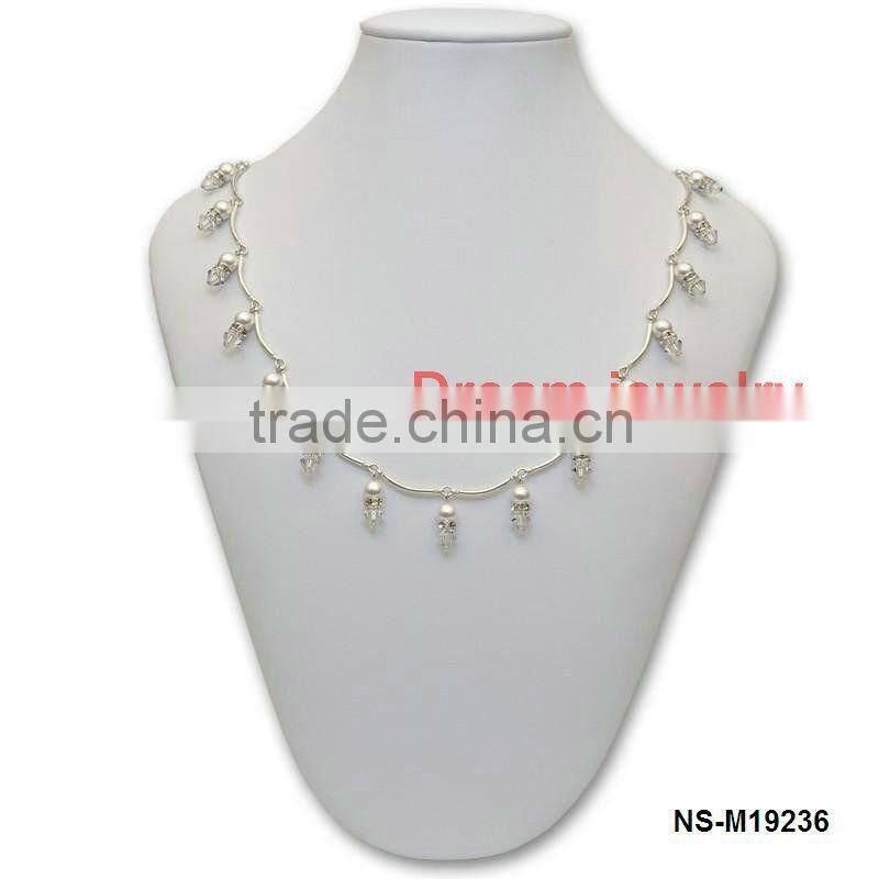 wholesale fashion blue crystal necklace set
