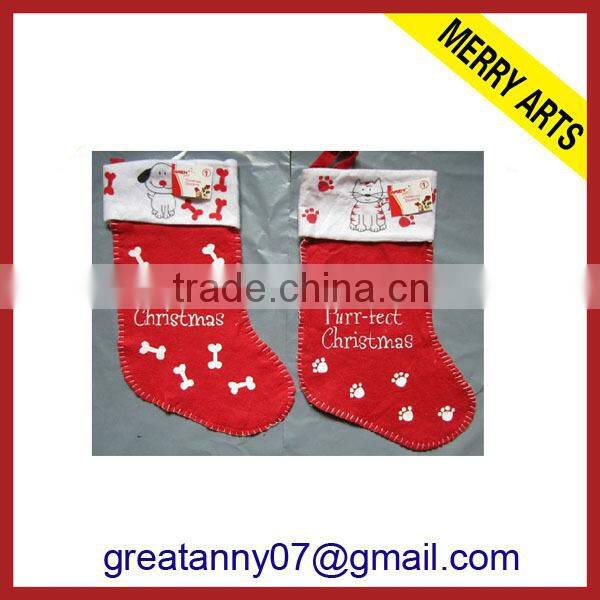 2015 new product new design plain bulk christmas stockings with good quality for wholeasale