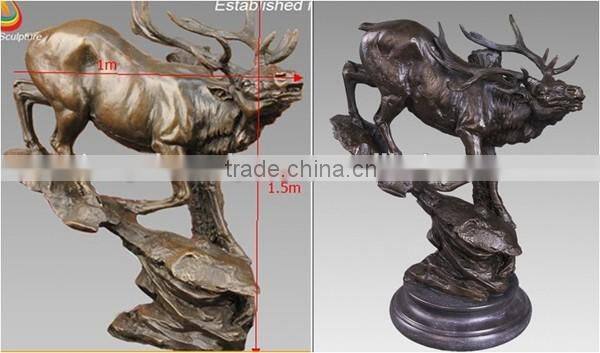Home Decor Modern Bronze Running Deer Sculpture Statue for Sale