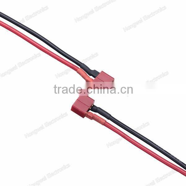 High quality electronic battery cable harness T plug female red wiring harness