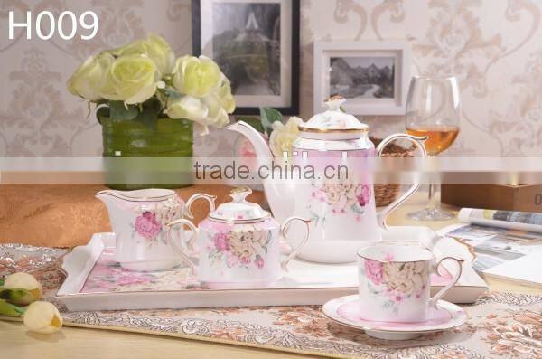 europe styple 200ml bone china cup & saucer flower with gold-rim cup with saucer