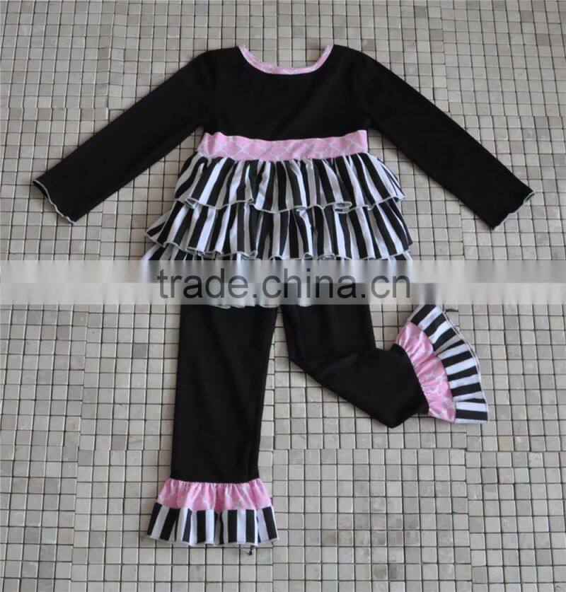 Wholesale childrens boutique clothing turkey embroidery ruffle baby girls thanksgiving outfits