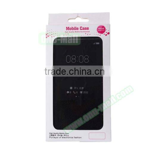 2016 new products leather flip case for huawei mate 8, phone cover case with call display ID