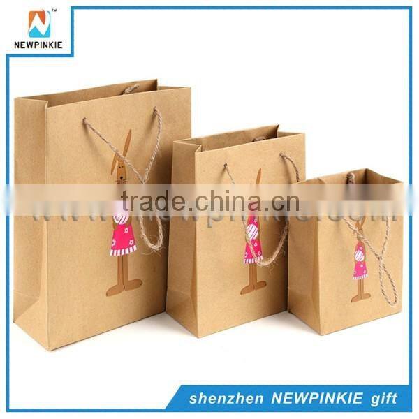 2016 New Fancy Recyclable Custom Logo Printed Kraft recycle paper bag