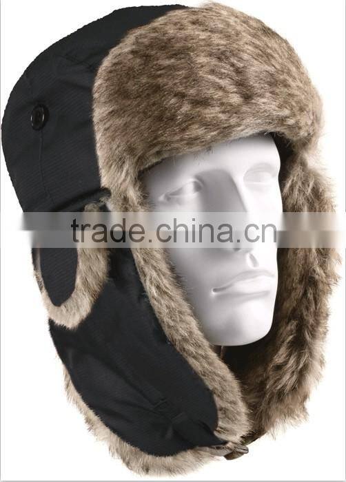 custom knitted earflap fur hat