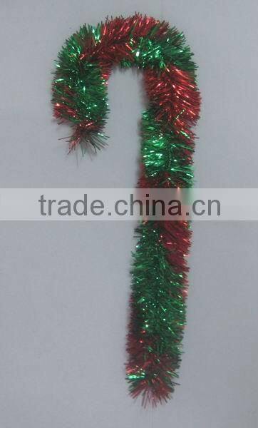 24 inch Foil PVC Christmas Decorations Tinsel Candy Cane