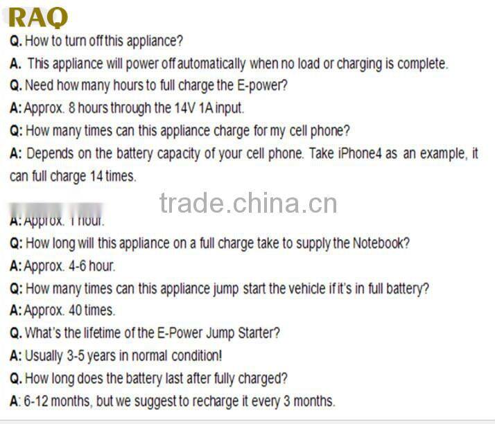Super Jump Starter With 15000mAh for any 12V Cars: super capacity power bank car jump start