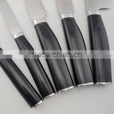 5 pcs high quality stainless steel kitchen knife set with block