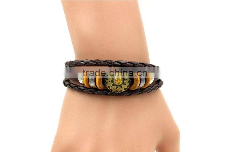 Fashionable Retro Style hot selling Leather bracelet