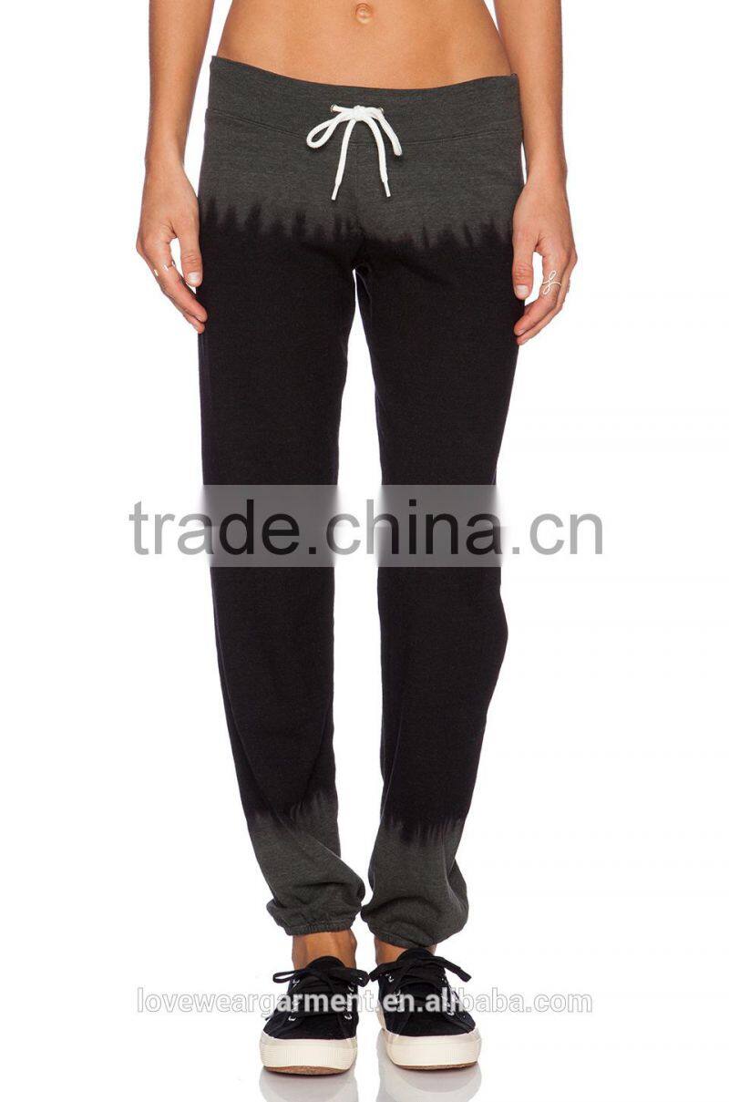 Latest design women black dip dye palazzo pants with custom print
