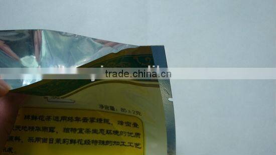 Beautiful printed plastic packaging bag for tea