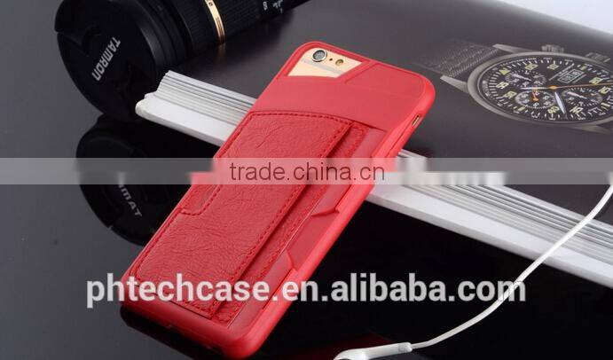 for iphone 6 credit card case TPU + PU leather Back Phone Case cover new style
