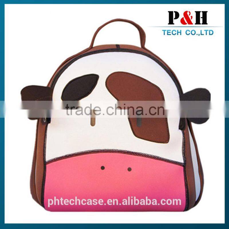 New designs neoprene novelty animal kids school bag