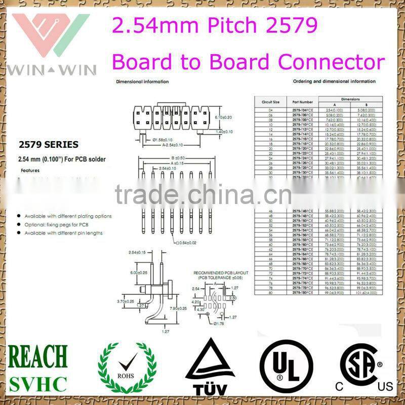 JST 2.54mm Pitch 2579 Electronic Board to Board Connector