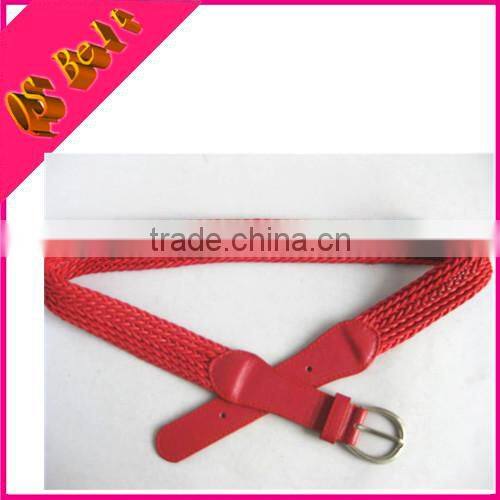 Not Elastic Woman Red fashion Wax Cotton Rope Braided Belt