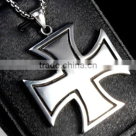 Men's Fashion Gift Crucifix White Tone Stainless Steel Medal Cross Pendant