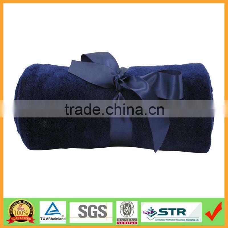 Roll Up Tartan Polar Fleece Travel Blanket with Woven Carry Handle