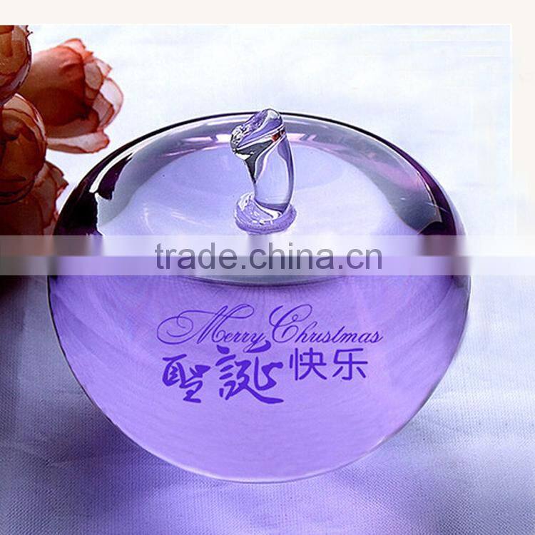 Color christmas decorations crystal glass apple gift