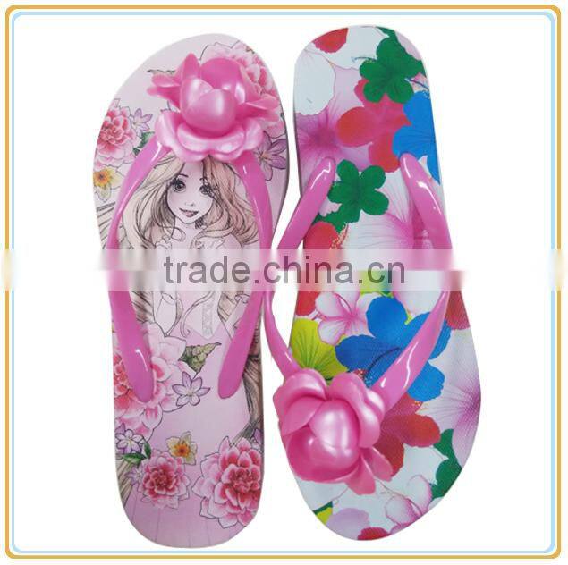 2015 stitching wedge women flip flop soft EVA flat lady slipper
