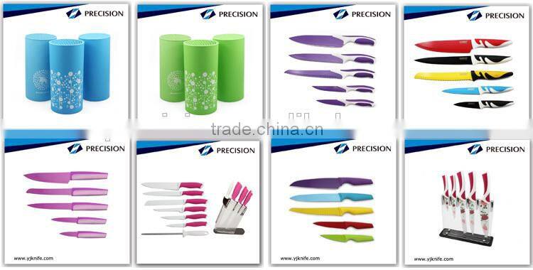 Professional Quality Peacock 5pcs 3CR14 Blade Stainless Steel Kitchen knife set with knife block