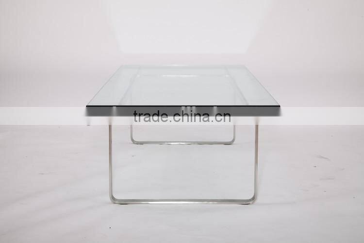 Famous designer modern hans wegner ch108 coffee table glass top