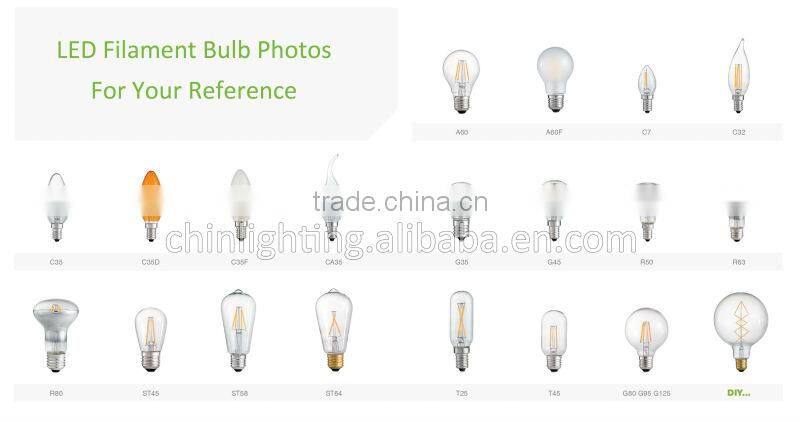 Edison style bulb G95 led filament lamp indoor decoration clear glass 6w e27 led bulb