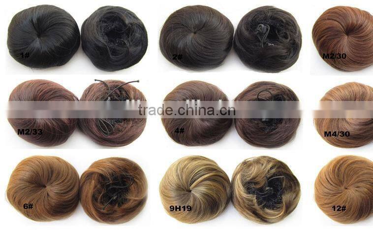 New style hair bun Chignon Ponytail Drawstring Hairpieces Color Black #1