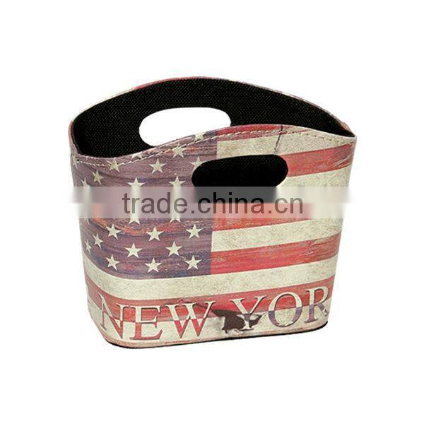 Famous Bulding Print PU Leather Gift Basket