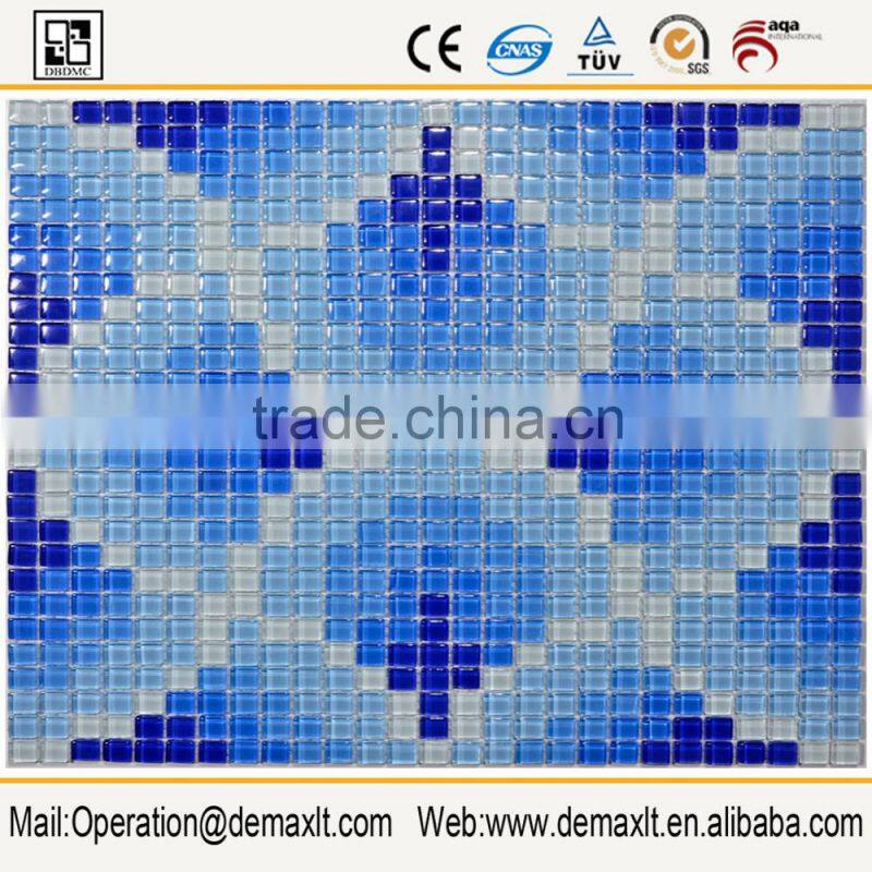 Glass Hexagon Mosaic Tile with black mix white color