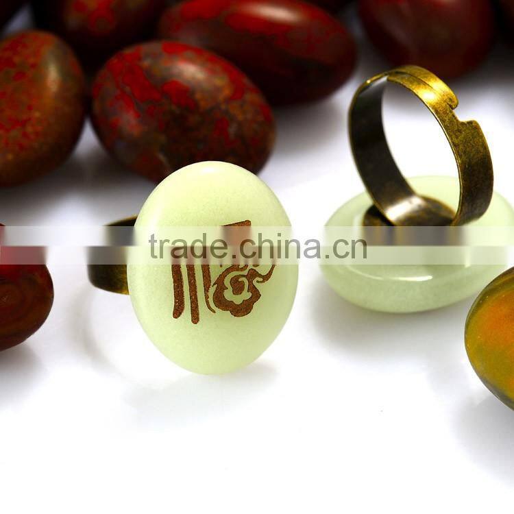 Alibaba china supplier current stone pendant ring jewelry wholesale unique bronze rings with OEM letter