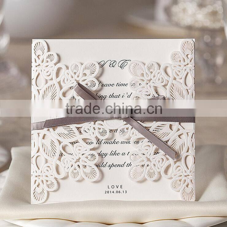 Wholesale china handmade decorating laser wedding invitation cards