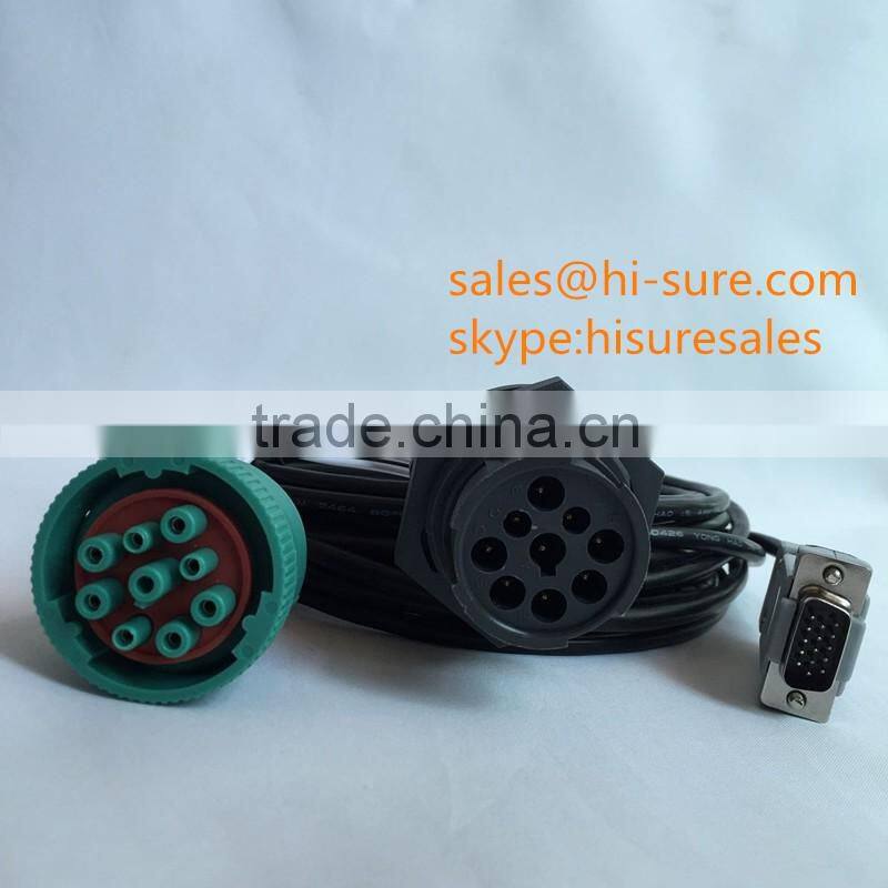 Deutsch 9-pin B022 connector to HDB15P & J1939S cable with 9pin green connector