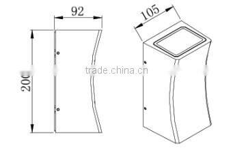 W-003026 2*6W cob led modern concise designed wall lamp,outdoor up and down home/hotel wall lamps